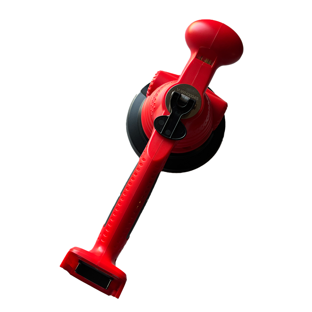 150671 Side view of TuffQuake V12 tile vibrator with gray rubber suction disc