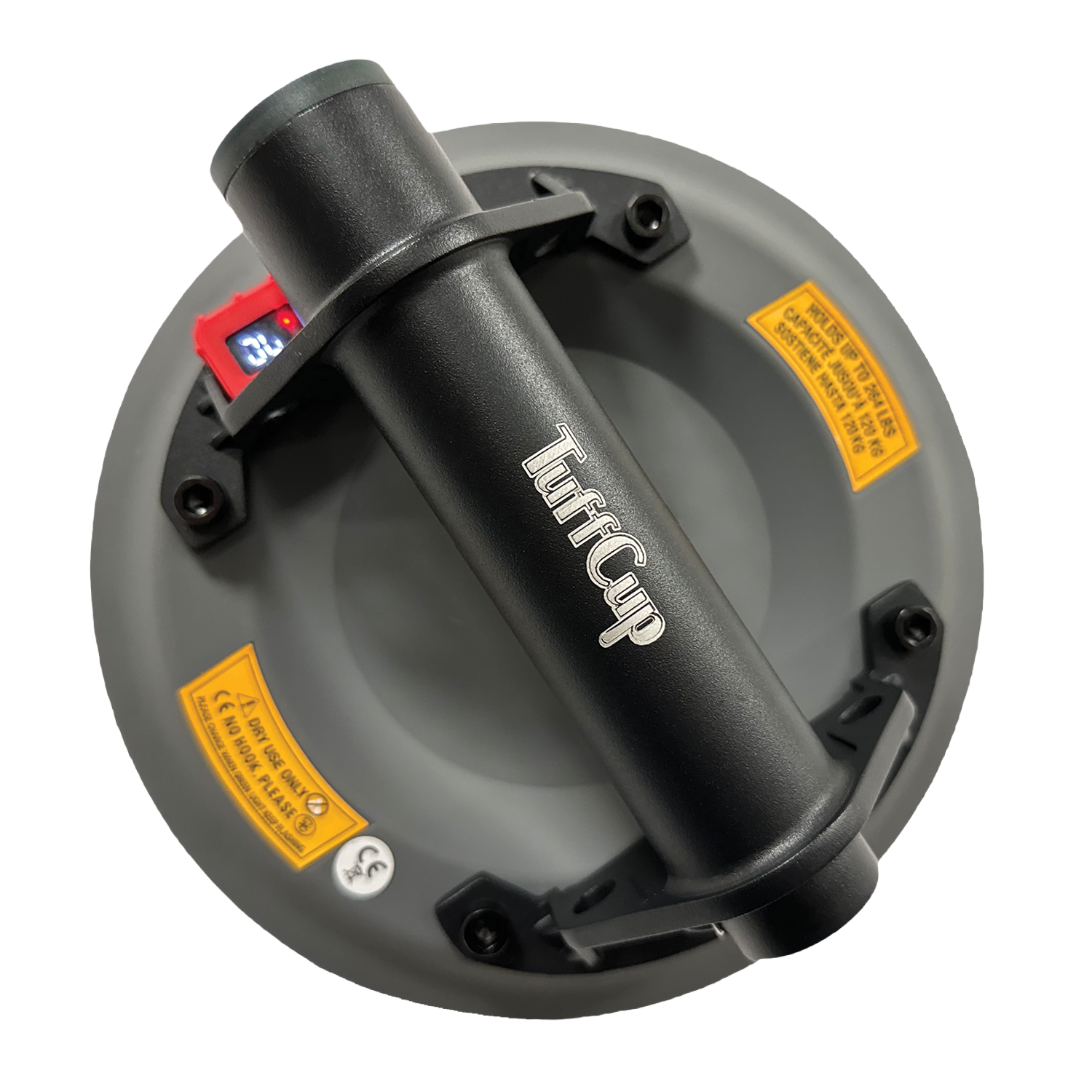 150680 Close-up of LED display and USB-C charging port on Titan vacuum cup