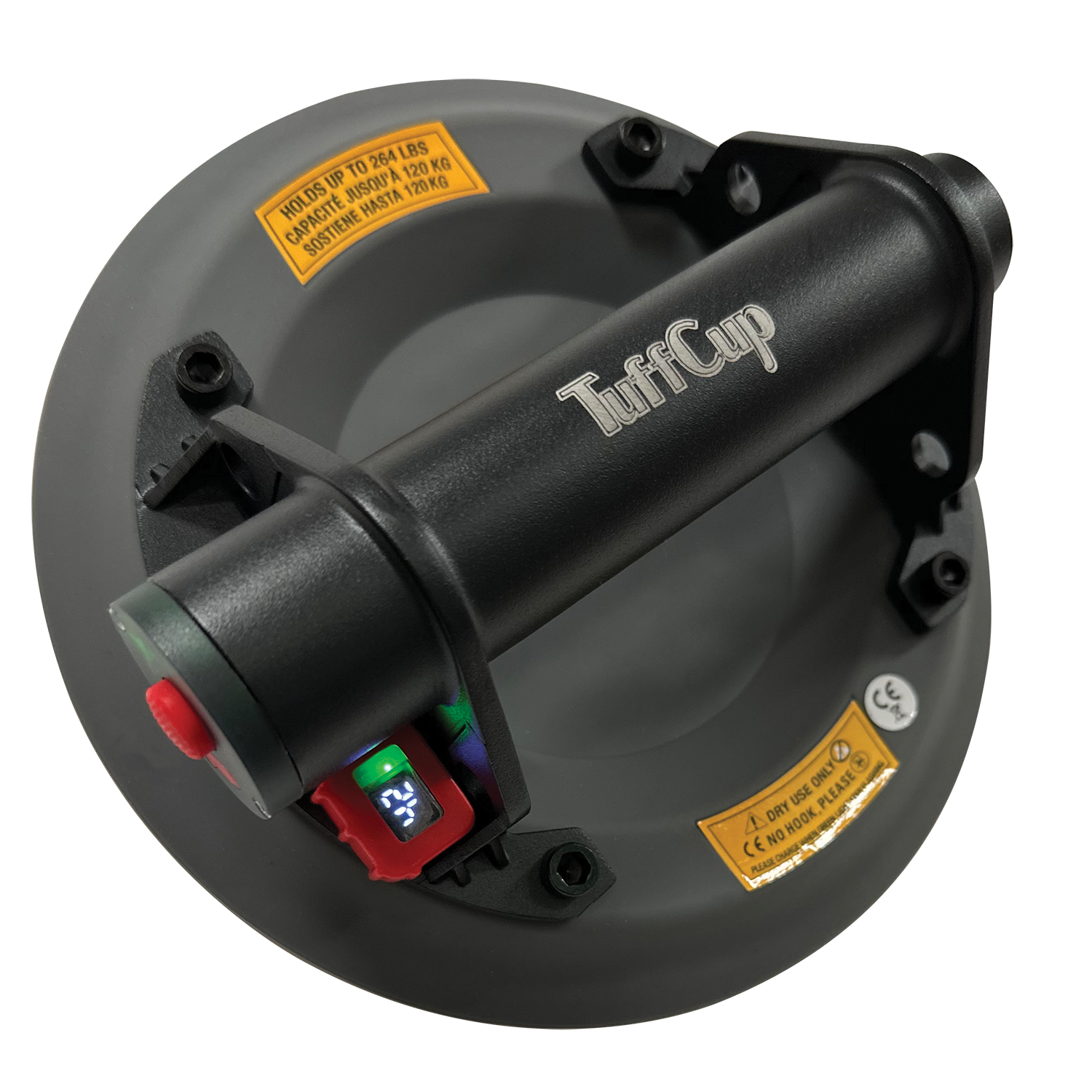 150680 TuffCup Titan 8" LED Battery Powered Vacuum Cup – Heavy-Duty Suction Tool