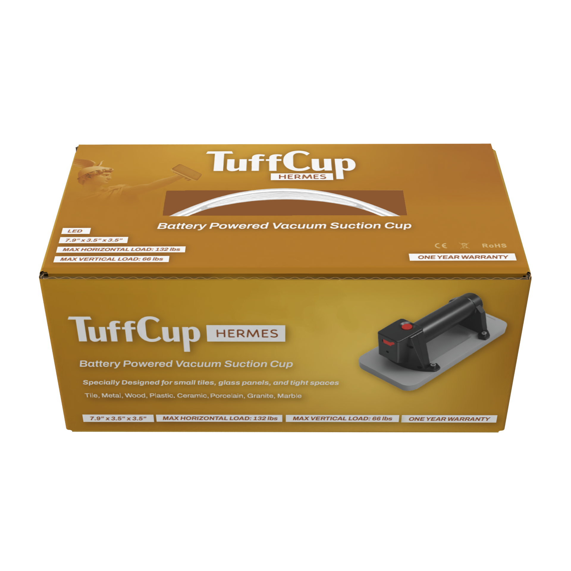 TuffCup Hermes Mini Battery Powered Vacuum Cup – Compact Electric Suction Lifter